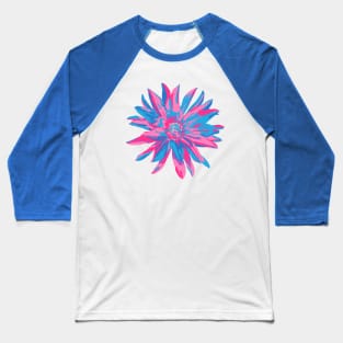 DAHLIA BURSTS Abstract Blooming Floral Summer Bright Flowers - Fuchsia Pink Blue Purple on Blush - UnBlink Studio by Jackie Tahara Baseball T-Shirt